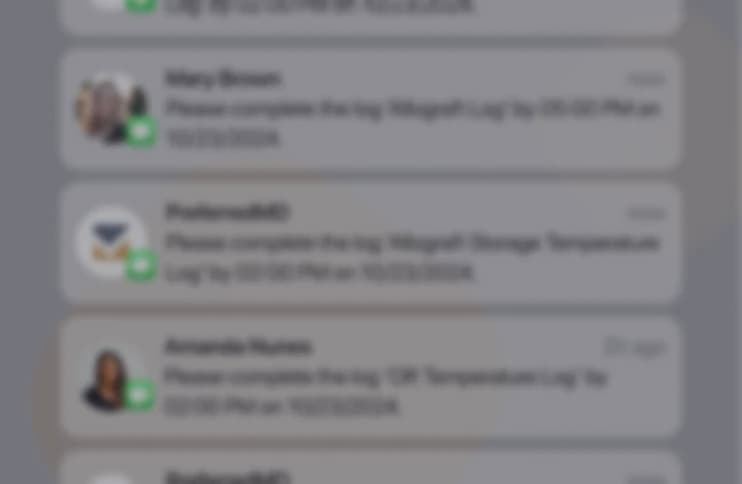 Receive reminders on your phone to complete daily or monthly logs
